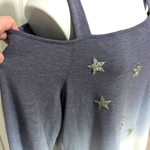 NWOT Women's INC International Concepts Ombre Silver Stars Cold Shoulder Sweater - Picture 8 of 15